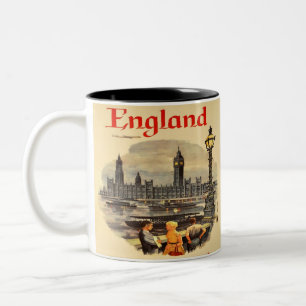 London England Vintage Style Big Ben Two-Tone Coffee Mug