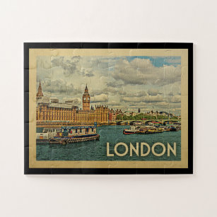 London England Vintage Travel Jigsaw Puzzle