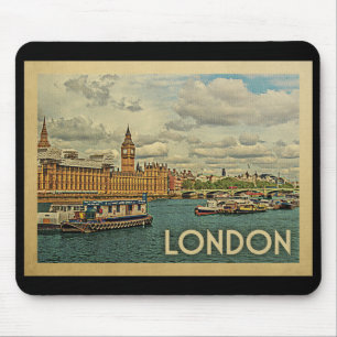 London England Vintage Travel Mouse Pad
