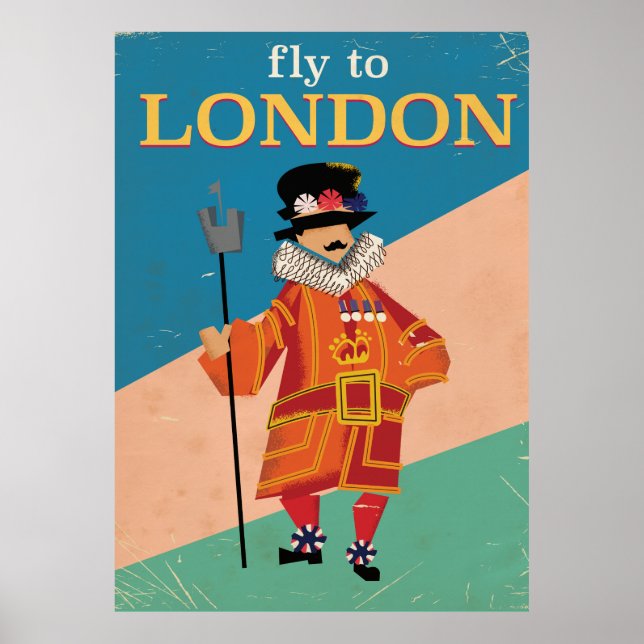 London,England vintage travel poster (Front)