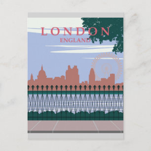 London England Vintage Travel Poster Postcard