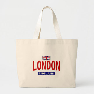 London England With British flag Large Tote Bag
