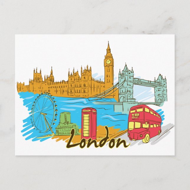 London England World Famous City Postcard (Front)