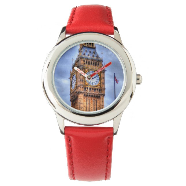 London, England's Historic Elizabeth Tower Big Ben Watch (Front)