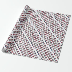 London English Flag Colors England Typography Wrapping Paper