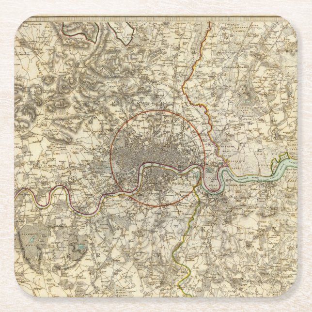 London environments square paper coaster (Front)