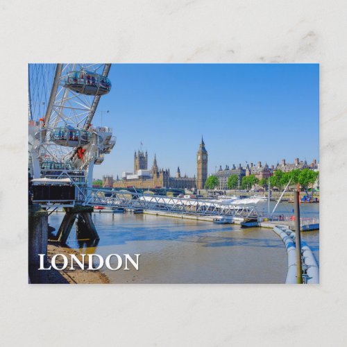 London Eye and Houses of Parliament Postcard