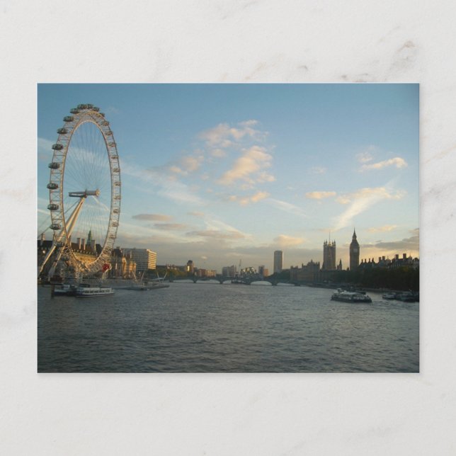 London Eye and Parliament Postcard (Front)