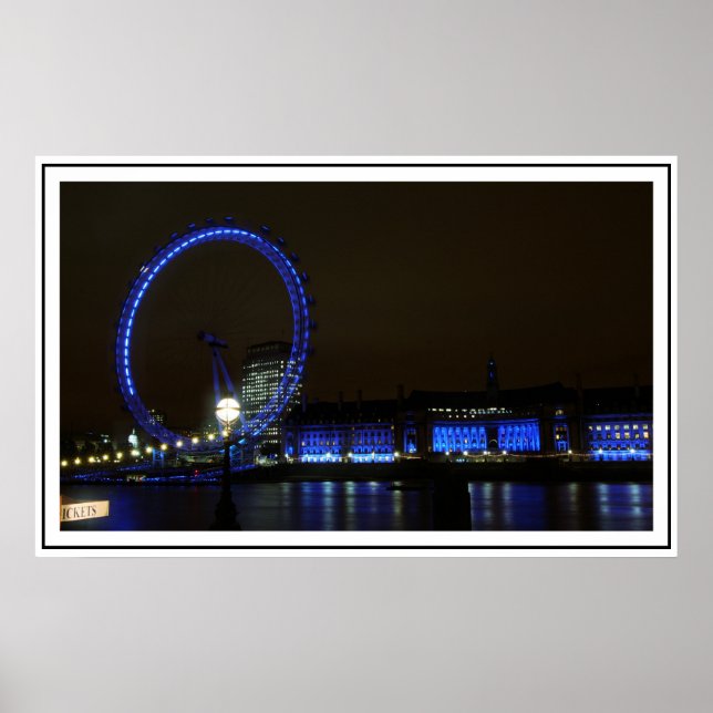 London Eye at Night Poster (Front)