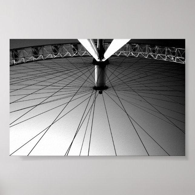 London Eye Black and white Poster (Front)