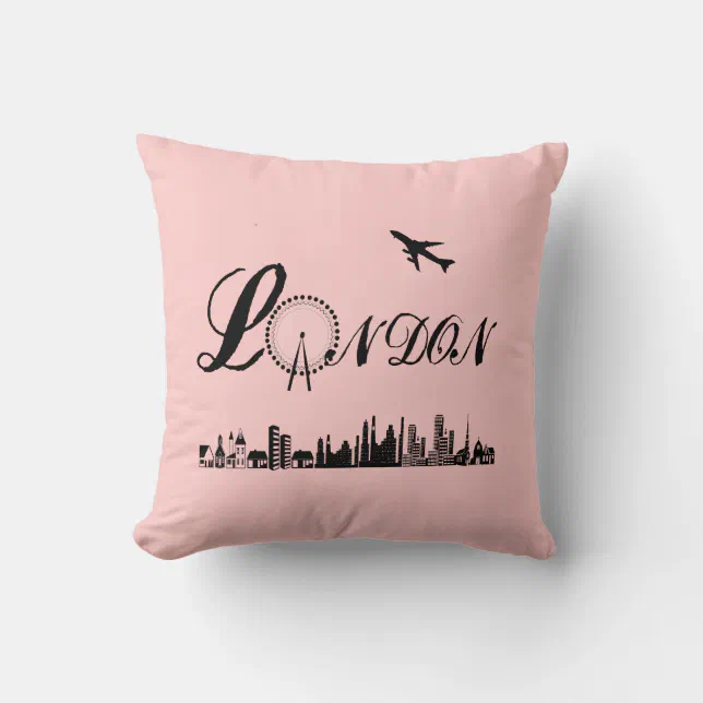 London Eye British Theme Pink Pillow/Cushion Throw Pillow | Zazzle