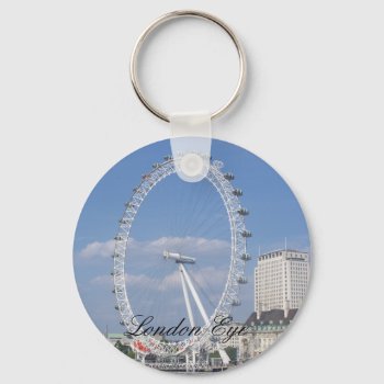 London Eye  Button Keychain by merydesigns at Zazzle
