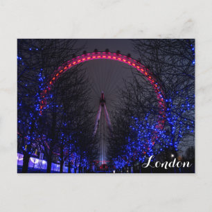 London Eye Ferris Wheel at Night Postcard