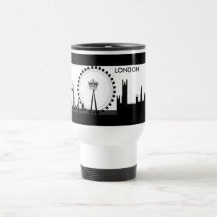 London Eye Ferris Wheel England London Skyline  Travel Mug