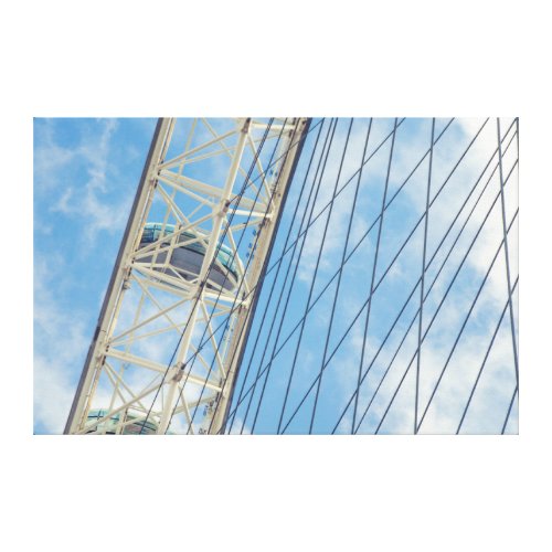 London Eye Ferris Wheel in the Clouds Canvas Print