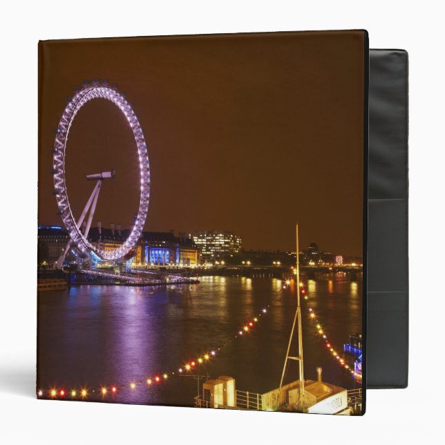 London Eye, River Thames and lights from 3 Ring Binder (Front/Inside)