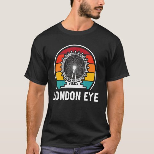 London Eye Sightseeing Thames In England River T_Shirt