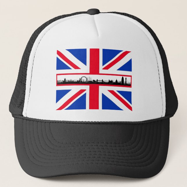 London Eye Skyline Union Jack Flag Hat Cap (Front)