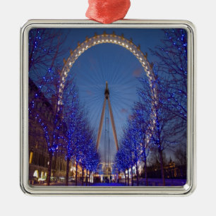 London Eye Twilight Metal Ornament