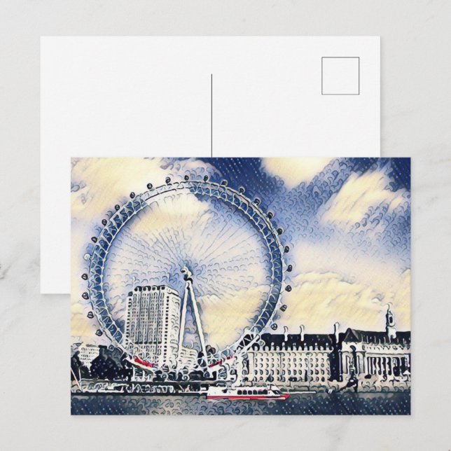 London Eye Watercolor art Postcard (Front/Back)