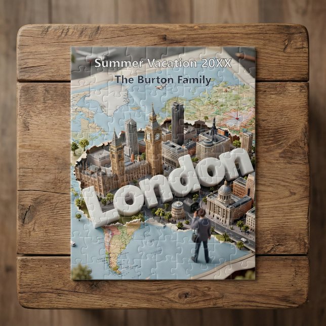 London Family Vacation 3D Travel Trip Souvenir  Jigsaw Puzzle (Creator Uploaded)