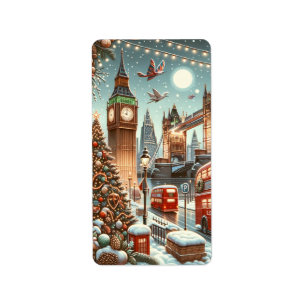 London Festive Splendor Christmas Gift Label