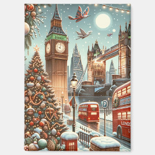 London Festive Splendor - Christmas Skyline Magnet