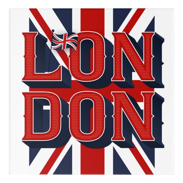 London Flag Acrylic WallArt (12x12) Print (Front)