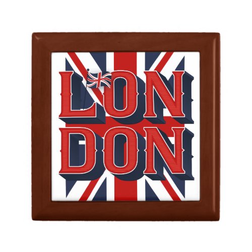 London Flag Jewelry Gift Keepsake Box