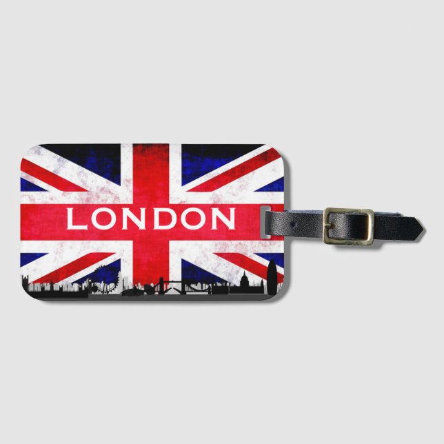 London Flag Luggage Tag (Front Horizontal)