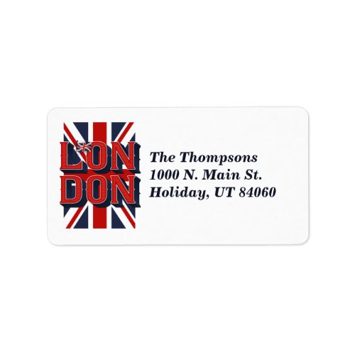 London Flag  Mailing Labels