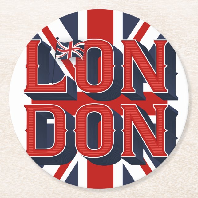 London Flag Paper Coasters (Front)