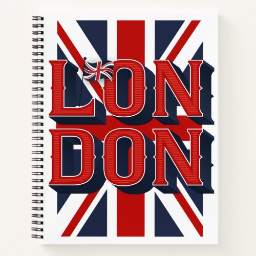 London Flag Sketchbook  Blank  85x11 Notebook
