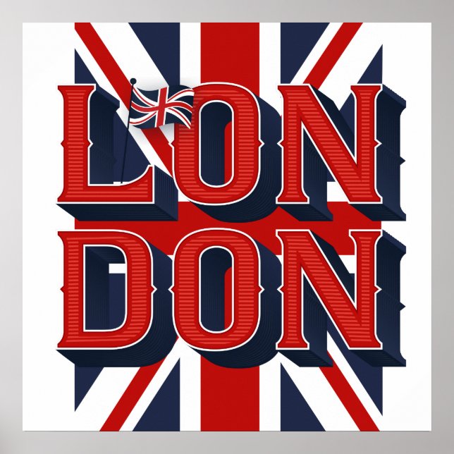 London Flag Square Poster (24x24) (Front)