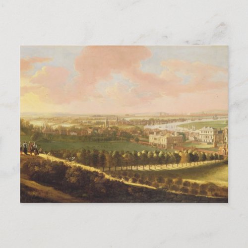 London from Greenwich Hill c1680 oil on canvas Postcard