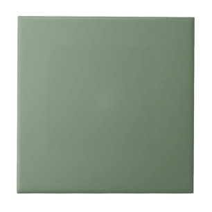 London Frost Muted Green Solid Color Print, Earthy Ceramic Tile