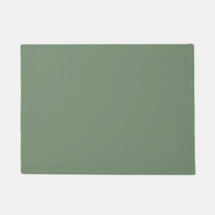 London Frost Muted Green Solid Color Print, Earthy Doormat