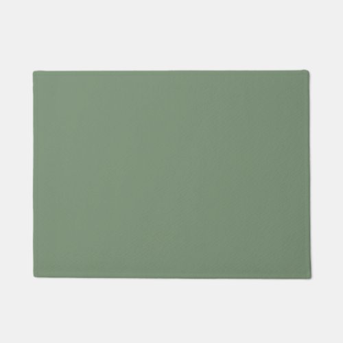 London Frost Muted Green Solid Color Print Earthy Doormat