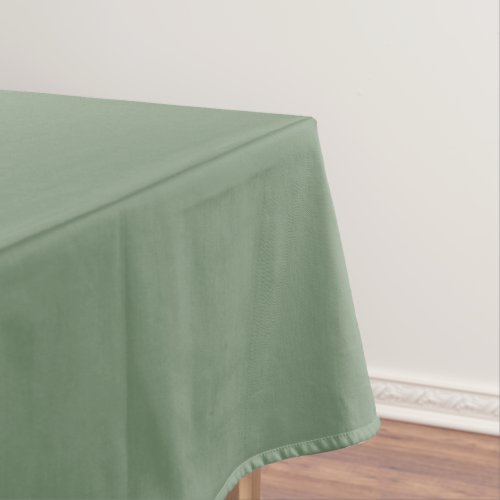 London Frost Muted Green Solid Color Print Earthy Tablecloth