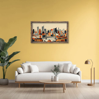 London Geometric Cityscape | Contemporary Faux Canvas Print