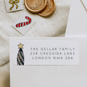 London Gherkin Tower Christmas Tree Return Address Label