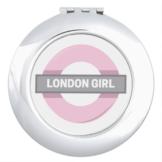 London Girl Underground Tube Sign Compact Mirror (Front)