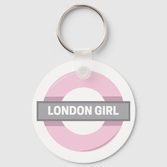London Girl Underground Tube Sign Keychain (Front)