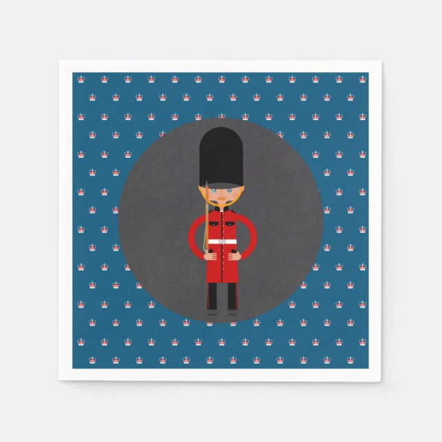 London Guard Boy Birthday Party Napkins (Front)