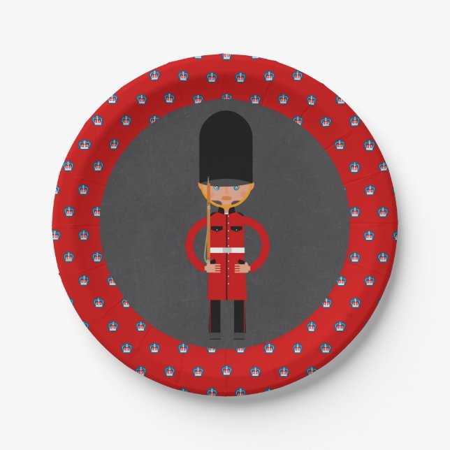 London Guard Boy Birthday Party Paper Plates (Front)