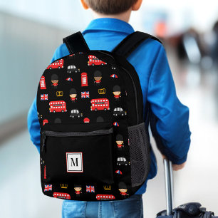 London Guards Bus Name Monogram British England Printed Backpack
