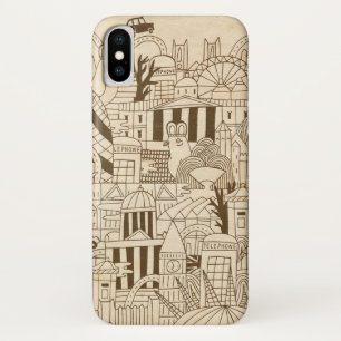 London Hand Drawn on Old Paper iPhone X Case