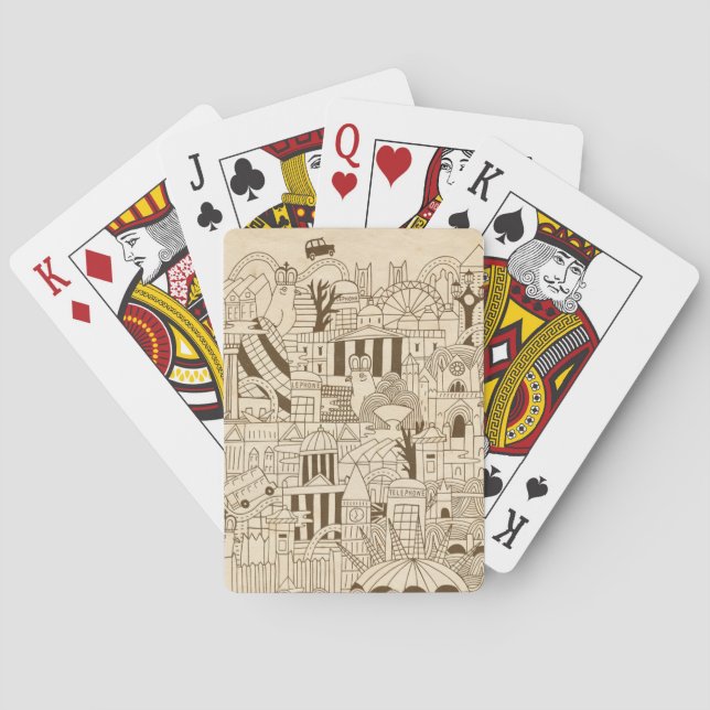 London Hand Drawn on Old Paper Poker Cards (Back)