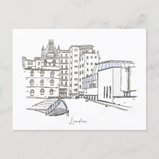 London hand sketch postcard