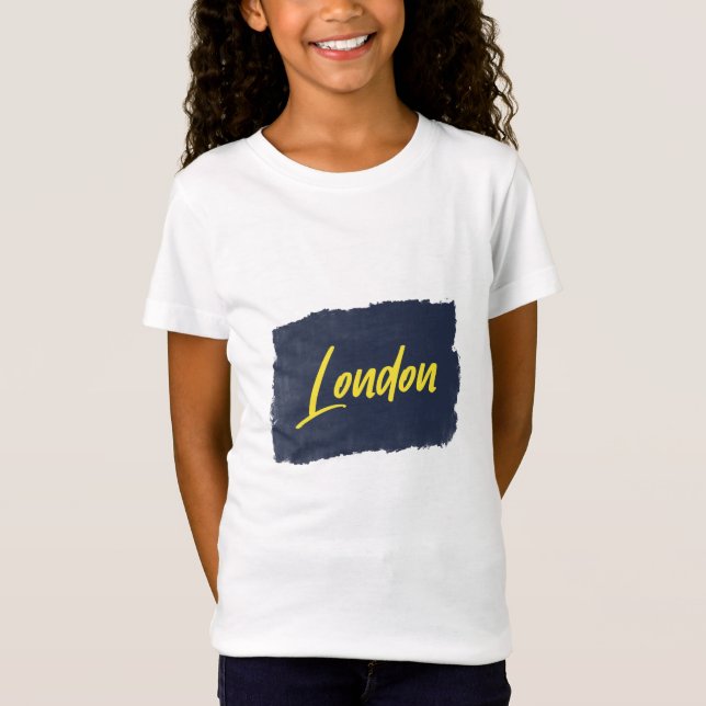 London Handwritten Yellow Typography T-Shirt (Front)